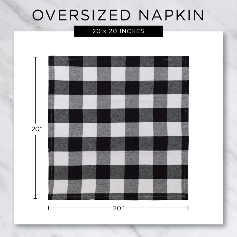 DII Buffalo Check Collection, Juego de servilletas, 20 x 20