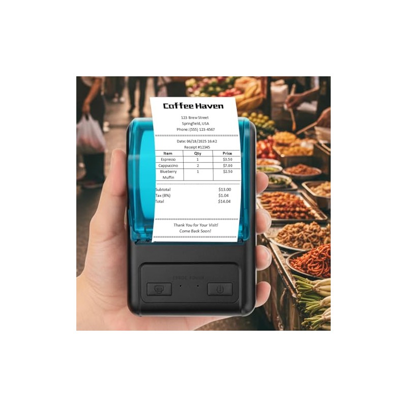 P11 Impresora trmica de recibos Bluetooth de 58 mm, porttil,