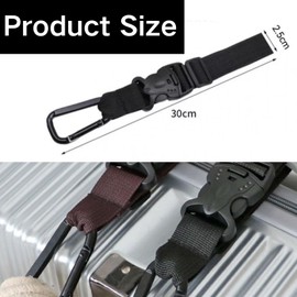 RUNRAYAY Black Add a Bag Luggage Strap Jacket Gripper, Heavy Duty Luggage Belt for Carry on Bag with Square Carabiners & Ring Hooks Adjustable Baggage Suitcase Straps Belts Bag Travel Accessorie