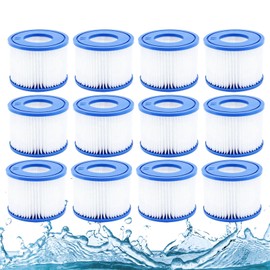 12 Pack Type VI Hot Tub Filter Cartridge,Compatible with Lay-Z-Spa, Coleman SaluSpa,90352E 58323 58324 58323E 90427E, Bestway Saluspa Lay-Z-Spa Hot Tub Filter Cartridge