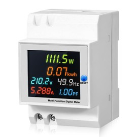 Electricity Meter, DIN Rail, LCD Digital Energy Meter, 6-in-1 Multifunctional Ammeter, AC40-300V, 100A, AC Meter, Wattmeter, KWh, Meter, Ammeter, Voltmeter, DIN Closed Type CT