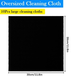 VCRANONR Pack of 10 Microfibre Glasses Cleaning Cloths Soft Microfibre Cloths 30 x 30 Black Record Cleaning Microfibre Cloth for Record Cleaning Microfibre Cloth
