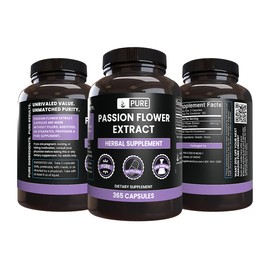 Pure Original Ingredients Passion Flower Extract (365 Capsules) No Magnesium Or Rice Fillers, Always Pure, Lab Verified
