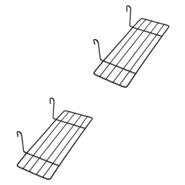 POPETPOP 2 Pcs Iron Frame Shelf Grid Bird Cages for Parakeets Pet Bird Accessories Metal Parrot Stick Perches for Bird Cage Black Shelf Platform for Bird Cage Wire Wrought Iron Parrot Stand