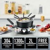 CUSIMAX Electric Fondue Set with 1300W Power Temperature Control for