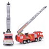 Mini Simulation Aerial Ladder Truck Model Vehicle Fire Fighting Car