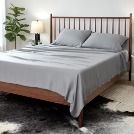 SHEEX Arctic Aire MAX Sheet Set, Ultrasoft Cooling Sheets with 1 Flat Sheet, 1 Fitted Sheet, and 2 Pillowcases, Queen, Charcoal