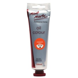 MONT MARTE Premium Oil Paint, 100ml (3.4oz), Orange Red, Good Coverage, Excellent Tinting Strength
