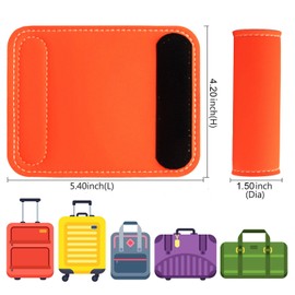 BAGSWEET Luggage Handle Wrap-5 Pack Luggage Handle Wraps for Suitcase/Carry on/Bag/Car Neon Luggage Identfiers Travel Accessories for Luggage (Neon Orange)