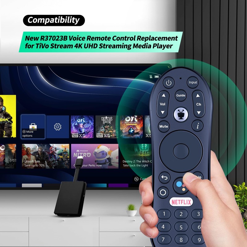 WDZP New R37023B Voice Remote Control Replacement for TiVo Stream
