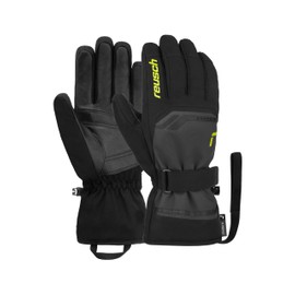 Reusch Men's Primus R-tex Xt Waterproof Membrane, Comfortable Warm Ski Gloves, Softshell Gloves, Snow Gloves, Winter Gloves, Grey/Yellow, 9