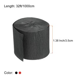 MECCANIXITY Crepe Paper Streamers 4 Rolls 32ft in 2 Colors for Rainbow Party Decorations Wedding Ceremony Birthday Christmas Decoration(Black/Red)