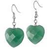 Nupuyai Green Aventurine Love Heart Crystal Stone Drop Earrings for