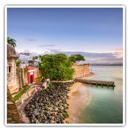 Square Stickers (Set of 2) 7.5cm - San Juan Puerto Rico Caribbean Travel Laptop Tablet Luggage Scrapbook #24139
