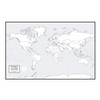 Large Blank World Outline Map Poster, Laminated, 36” x 24”