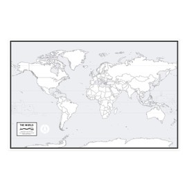 Large Blank World Outline Map Poster, Laminated, 36” x 24” | Great Blank Wall Map for Classroom or Home Study | Free Dry Erase Marker Included | Includes Detailed Laminated Answer Sheet | Learn Fast!