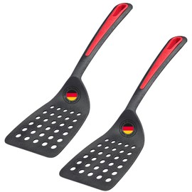 Westmark Gallant Plus 293722E5 Spatula - High Heat Resistant up to 270°C/518°F, Wide Contact Surface and Specially Flattened Edge, Plastic - Black/Red