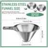 2PCS Stainless Steel Spice Funnel with Handle, Stainless Steel Funnels