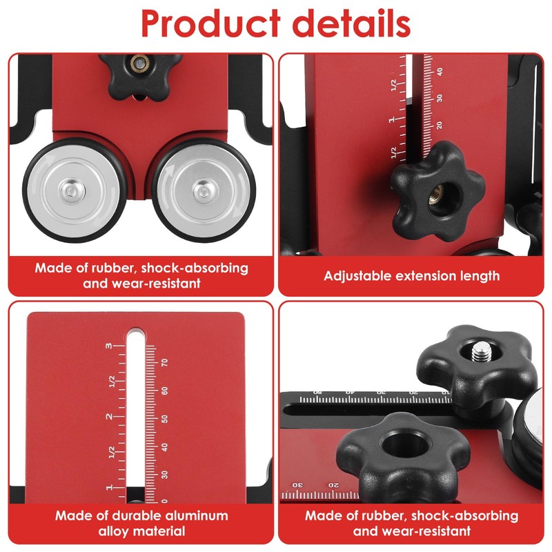 Abizarch Double Wheel Bearing Stock Roller Aluminum Alloy Woodworking Stock