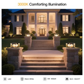 MVBT Outdoor Post Lights, Modern 11.8" Column Light Hard Wired, Large Pillar Lamp Waterproof 3000K Luxury LED Fence Cap Lantern Exterior Landscape Lighting for Garden Patio Yard Decoration Not Solar