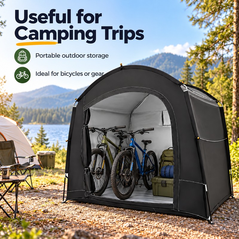 Portable Outdoor Bike Storage Tent, 210D Oxford Cloth Bicycle &