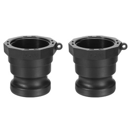 PATIKIL Poly Cam Lock Fittings, 2 Pcs Part a 2" Male Adapter x 2" Female NPT Thread Cam Groove Hose Fittings Polypropylene Cam Lock Fittings, Black
