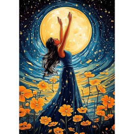 TOSTOG Diamond Painting Kits for Adults,Girl Starry Sky 5D DIY Diamond Art Kit Full Drill Diamond Crystal Rhinestone Arts and Crafts Picture for Home Wall Decor 30x40cm