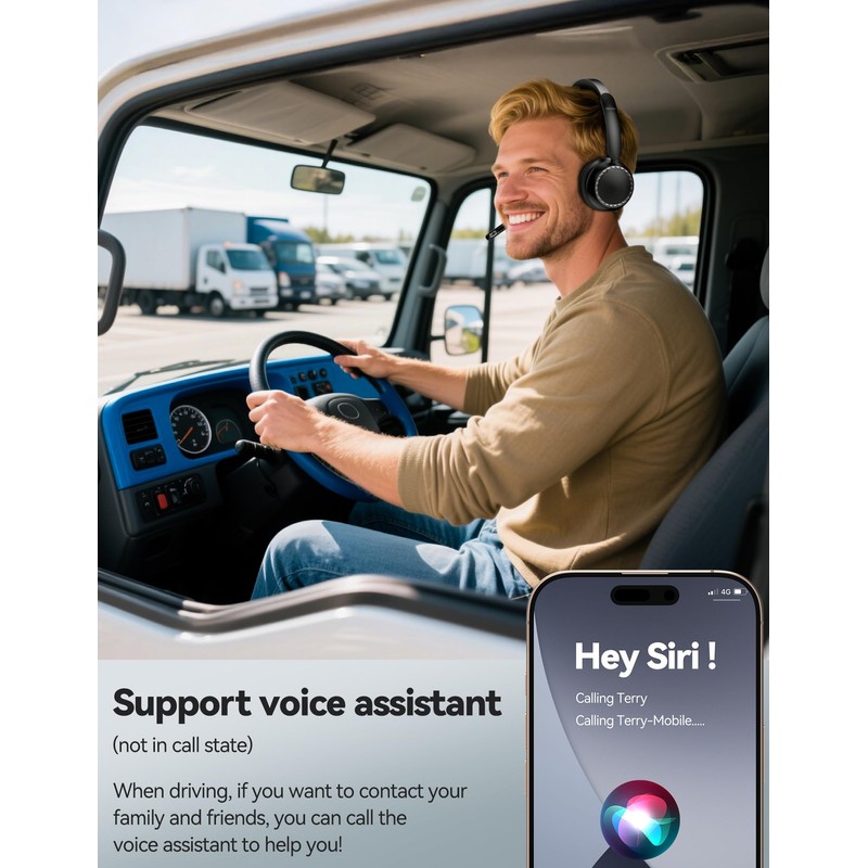 TECKNET Wireless Headset, 5.3 ENC Bluetooth Headset with Microphone, Computer