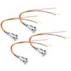 4 Sets PreWired Round LEDs Waterproof 2Color Indicator Common Cathod