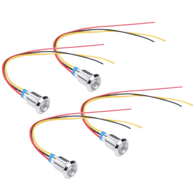 4 Sets PreWired Round LEDs Waterproof 2Color Indicator Common Cathod