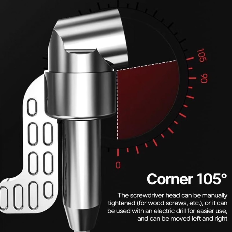 105° Angle Screwdriver Attachment Adapter, Angle Drill Attachment Corner Tool