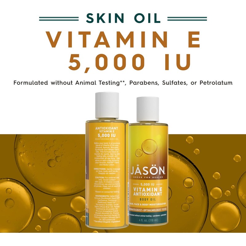 JASON Vitamin E 5,000 IU All Over Body Nourishment Oil,