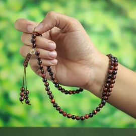 crystalmiracle Red Tigers Eye 108 Beads String Healing Fashion Accessory Gift Wellness Peace Handcrafted