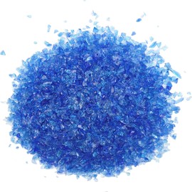 LUSTERING High Luster Crushed Glass Glitter, Broken Glass, Glass Chips for Crafts DIY Epoxy Resin Art, Nail Art, Jewelry Making,Geode Painting, 1-3mm,100g/3.53oz (Cobalt Blue)