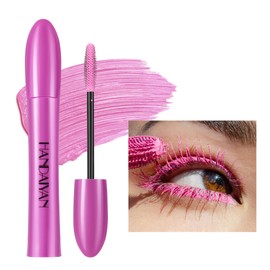 GL-Turelifes Colourful Mascara, Colourful Fibre Mascara, Charming, Thick Brush, Curling, Durable Mascara with Thick and Long Eyelashes, Waterproof and Smudge-proof (#2 Pink, Piece)