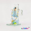 Cruz de cristal azul con Virgen – Pack 12 pcs