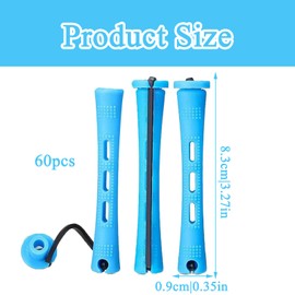 Pack of 60 Perm Rollers, Small Curlers, Short Hair, Curlers Perm, 0.35 Inch Hair Roller, Hair Wave Bars for Various Hair Lengths, for Women, Men, Children