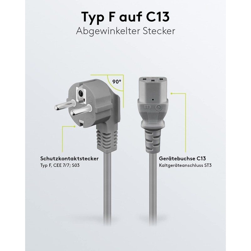 Power cable bulk R/A CEE 7/7 plug > IEC 320-C13