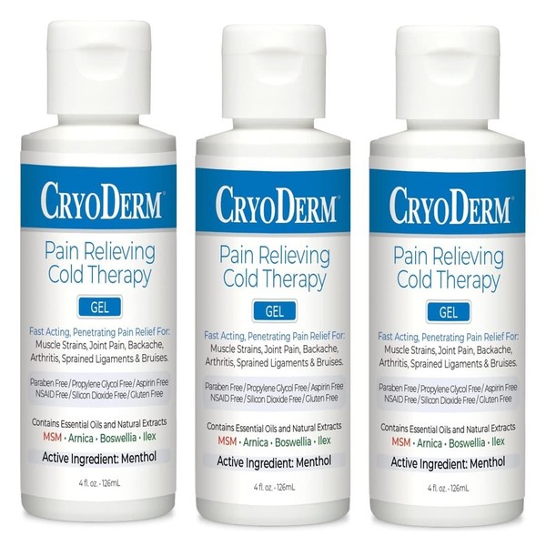 CryoDerm 4 oz Cold Therapy Gel (3 Pack)