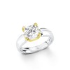 s.Oliver women's ring bi-colour Solitaire 925 sterling silver, partially gold-plated,