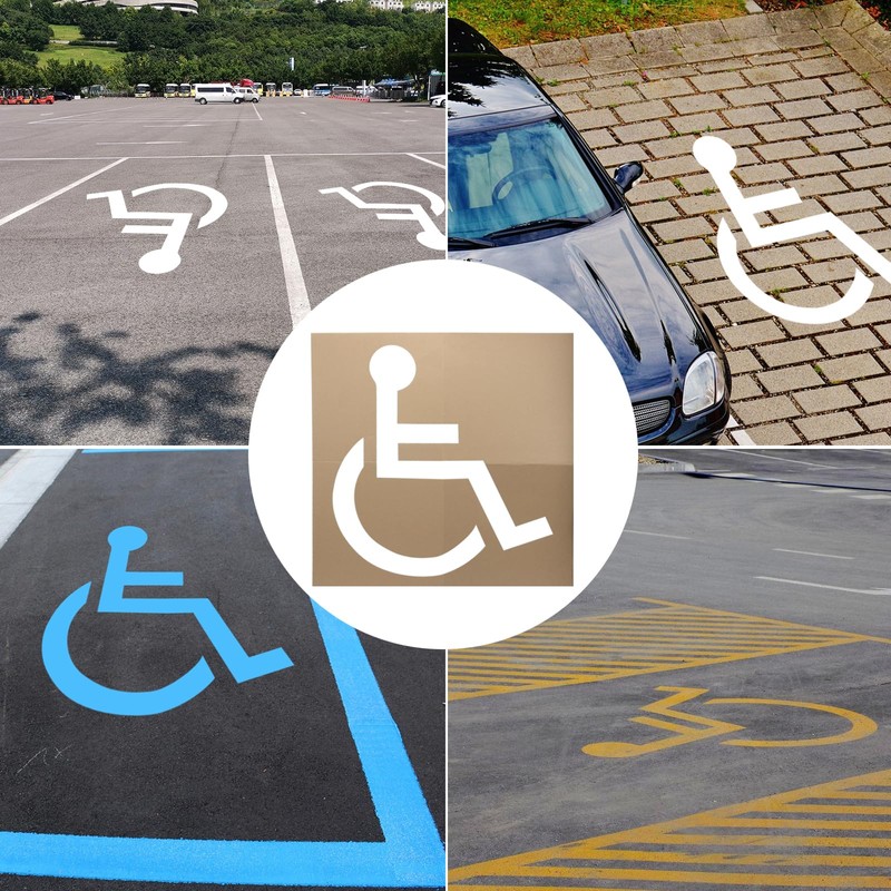 Kcgani 39.4" Handicap Parking Stencil Kit, Reusable Cardboard Handicap Stencil