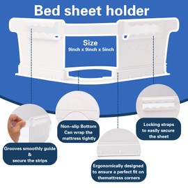 DIFENLUN 4-Piece Sheet Keeper, Keeper Keeps Sheets Tight, no More Loose Sheets, Easy to Install, fits All Mattress Sizes