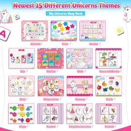 Girls Toys Age 3-7, Luckades Preschool Learning Books for 3-7 Year Old Kids Fun Toys Birthday Gift for 3-7 Year Old Girls Toddler Activities Unicorn Toys for Girls Age 3-7