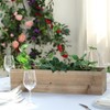 Tableclothsfactory 24x6'' Natural Rectangle Wood Boxes DIY Rustic Wooden Planter