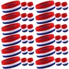 12 Sets Bulk Striped Sweatband Set Kids Headband Wristband Set