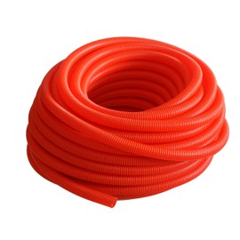 Absolute USA SLT34RD 3/4" 100' Red Split Loom Split Wire Loom Polyethylene Conduit Corrugated Plastic Tubing Sleeve for Various Automotive, Home, Marine, Industrial Wiring Applications, Etc.