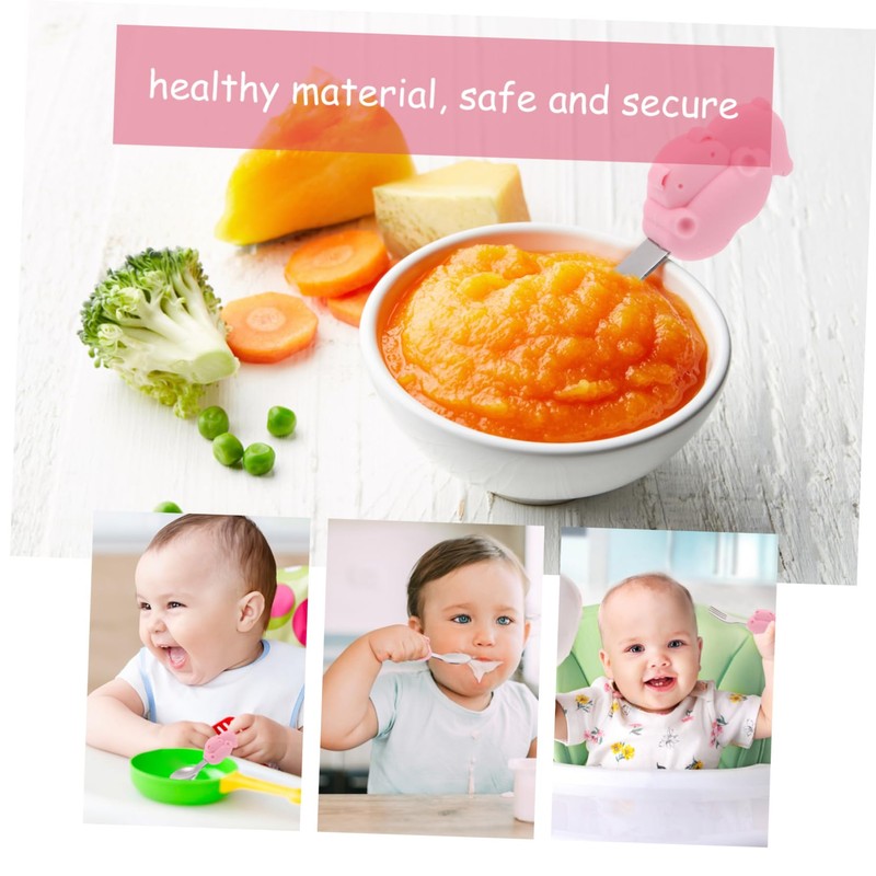 ABOOFAN 1Set Training Spoon and Fork Set Tableware for Handle