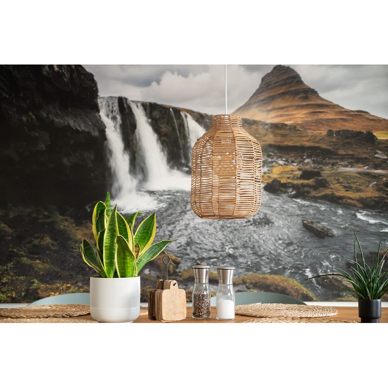 Decorasian Boho Rattan Lampshade - Basket Lampshade for Pendant Light