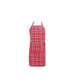 Two Lumps of Sugar Red Plaid Chef Apron, 33-inch Length, Cotton