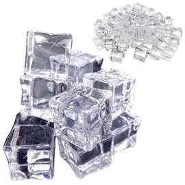 PLEAVIT Display Ice Acrylic Ice Cube Ice Cube Food Sample Shooting 55 Pieces (25mm x 25 pcs 30 mm x 30 pcs)